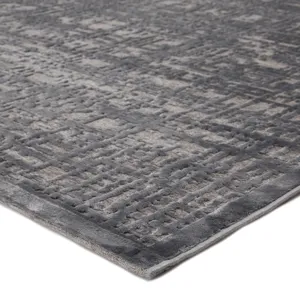 Fables Dreamy Abstract Gray/ Silver Runner Rug (2'6"X8')