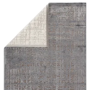 Fables Dreamy Abstract Gray/ Silver Runner Rug (2'6"X8')