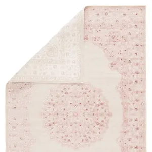 Fables Malo Medallion Pink/ White Runner Rug (2'6"X8')