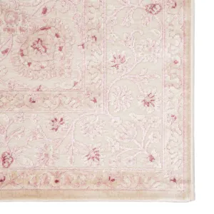 Fables Malo Medallion Pink/ White Runner Rug (2'6"X8')