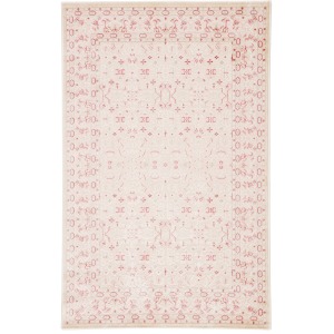 Fables Regal Damask Ivory/ Pink Area Rug