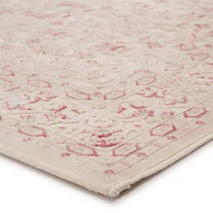Fables Regal Damask Ivory/ Pink Area Rug (8'10"X11'9")