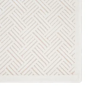 Fables Thatch Geometric White Area Rug (5'X7'6")