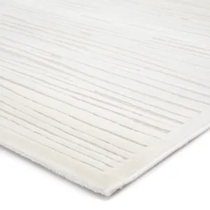 Fables Linea Abstract White Runner Rug (2'6"X8')