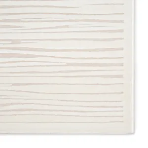 Fables Linea Abstract White Runner Rug (2'6"X8')
