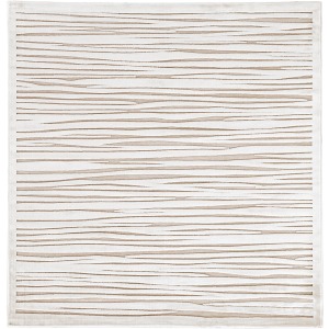 Fables Linea Abstract White Square Area Rug