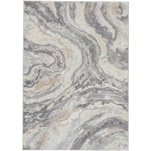 Ferris Vibe by  Gatlin Abstract Gray/ Cream Area Rug