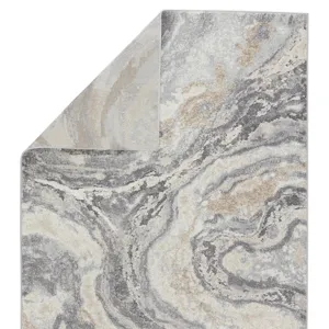 Ferris Vibe by  Gatlin Abstract Gray/ Cream Area Rug (8'X10')