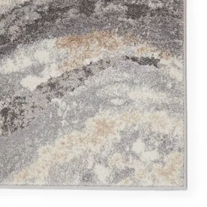Ferris Vibe by  Gatlin Abstract Gray/ Cream Area Rug (8'X10')
