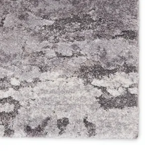 Ferris Vibe by  Coen Abstract Gray/ Ivory Runner Rug (3'X10')