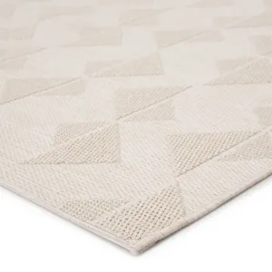 Fresno Zemira Indoor/ Outdoor Geometric Cream Area Rug (4'X5'7")
