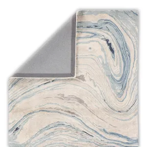 Genesis Atha Handmade Abstract Blue/ Gray Area Rug (6'X9')