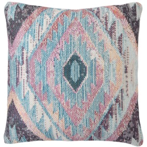Groove by Nikki Chu Nikki Chu by  Sinai Indoor/ Outdoor Tribal Blue/ Multicolor Throw Pillow 18 inch