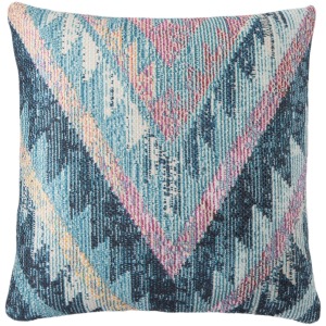 Groove by Nikki Chu Nikki Chu by  Petra Indoor/ Outdoor Tribal Blue/ Multicolor Throw Pillow 18 inch