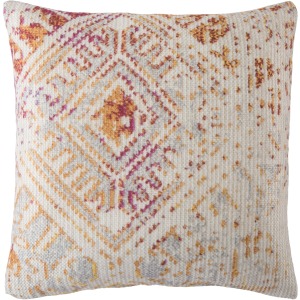 Groove by Nikki Chu Nikki Chu by  Siva Indoor/ Outdoor Tribal Pink/ Gold Throw Pillow 22 inch