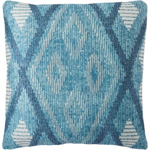 Groove by Nikki Chu Nikki Chu by  Sadler Indoor/ Outdoor Tribal Blue/ White Throw Pillow 22 inch