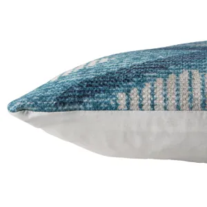 Groove by Nikki Chu Nikki Chu by  Sadler Indoor/ Outdoor Tribal Blue/ White Throw Pillow 22 inch