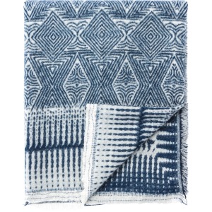 Hamlin Lana Indigo/ White Geometric Throw