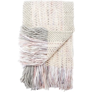 Hamlin Quilla Light Gray/ Cream Textured Throw