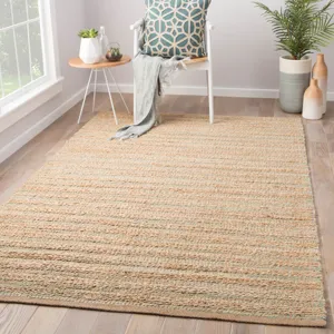 Himalaya Canterbury Natural Solid Tan/ Green Area Rug (3'6"X5'6")