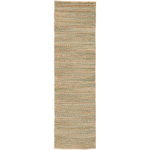 Himalaya Canterbury Natural Solid Tan/ Green Runner Rug (2'6