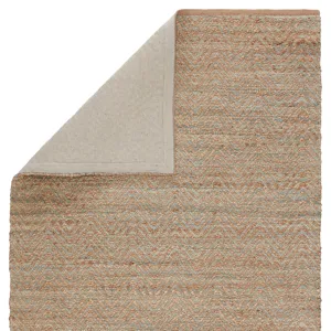 Himalaya Reap Natural Chevron Tan/ Green Area Rug (3'6"X5'6")