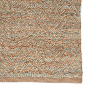 Himalaya Reap Natural Chevron Tan/ Green Area Rug (3'6"X5'6")