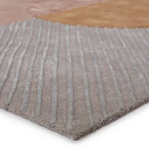 Iconic Synovah Handmade Geometric Multicolor/ Gray Area Rug (6'X9'7")