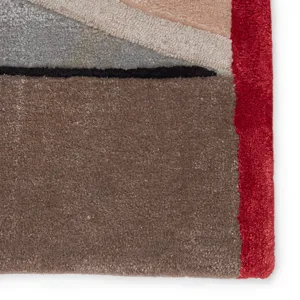 Iconic Tauri Handmade Geometric Pink/ Gray Square Rug (10'X10')