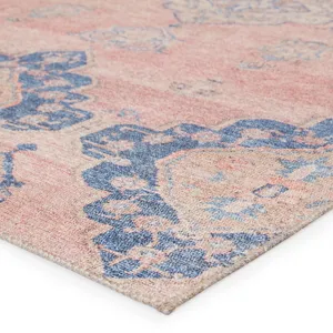 Kairos Vibe by  Adalee Medallion Pink/ Blue Runner Rug (2'6"X7'6")