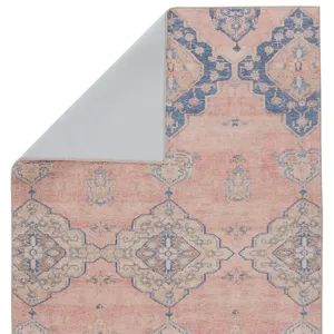 Kairos Vibe by  Adalee Medallion Pink/ Blue Runner Rug (2'6"X7'6")