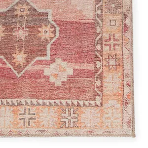 Kairos Vibe by  Bijou Medallion Pink/ Orange Runner Rug (2'6"X7'6")