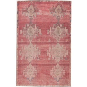 Kairos Vibe by  Evadne Medallion Pink/ Blue Area Rug