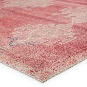 Kairos Vibe by  Evadne Medallion Pink/ Blue Runner Rug (2'6"X7'6")