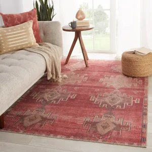 Kairos Vibe by  Evadne Medallion Pink/ Blue Area Rug (5'X7'6")