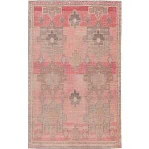 Kairos Vibe by  Faron Medallion Pink/ Tan Area Rug