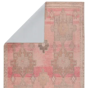 Kairos Vibe by  Faron Medallion Pink/ Tan Runner Rug (2'6"X7'6")