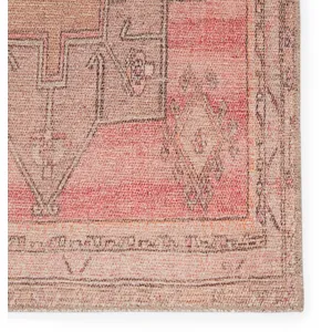 Kairos Vibe by  Faron Medallion Pink/ Tan Runner Rug (2'6"X7'6")