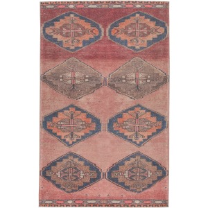 Kairos Vibe by  Mirta Medallion Pink/ Blue Area Rug