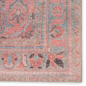Kindred Pippa Medallion Pink/ Light Blue Area Rug (5'X7'6")