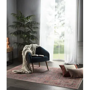 Kindred Pippa Medallion Pink/ Light Blue Area Rug (5'X7'6")