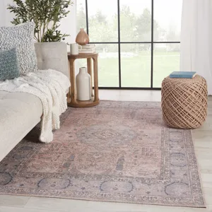 Kindred Kadin Medallion Pink/ Blue Runner Rug (2'6"X7'6")