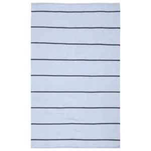 Lanai Corbina Indoor/ Outdoor Stripe Light Blue/ Gray Area Rug (4'X6')