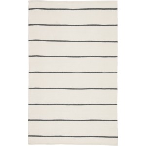 Lanai Corbina Indoor/ Outdoor Stripe Ivory/ Dark Gray Area Rug