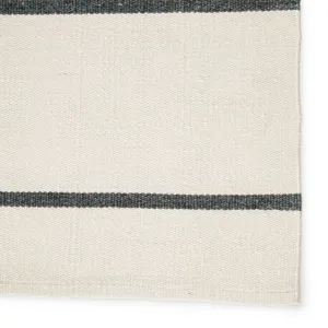 Lanai Corbina Indoor/ Outdoor Stripe Ivory/ Dark Gray Area Rug (5'X8')
