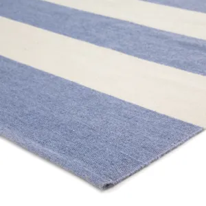Lanai Remora Indoor/ Outdoor Stripe Blue/ Ivory Area Rug (5'X8')