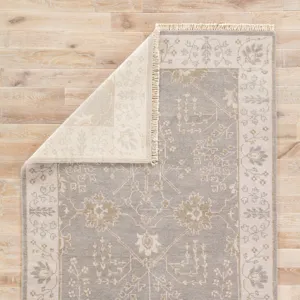 Liberty Reagan Hand-Knotted Bordered Gray/ Beige Area Rug (2'X3')