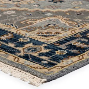 Liberty Andrews Hand-Knotted Medallion Gray/ Brown Area Rug (12'X15')