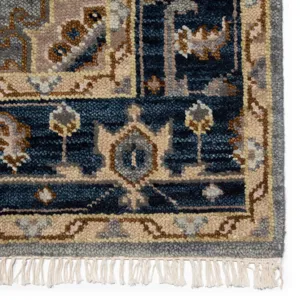 Liberty Andrews Hand-Knotted Medallion Gray/ Brown Area Rug (12'X15')