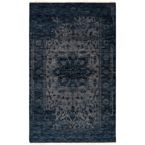 Liberty Abington Hand-Knotted Medallion Blue/ Gray Area Rug